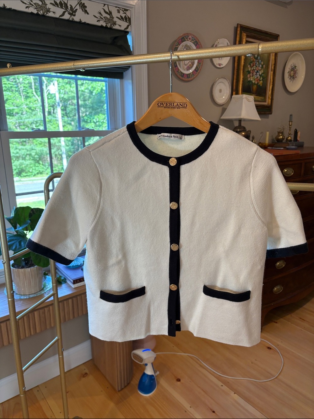 Abercrombie and Fitch brand looks like Chanel, cardigan button down